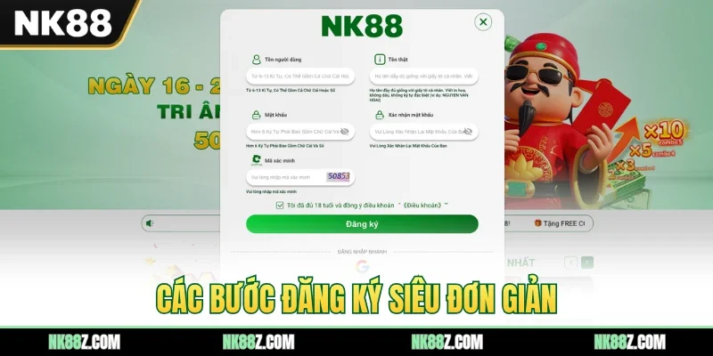 Các bước đăng ký siêu đơn giản